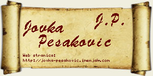Jovka Pešaković vizit kartica
